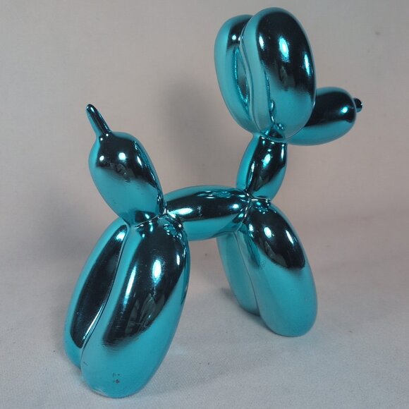 GP Green Tree Products Balloon Dog 6 1/2" Blue Chrome Jeff Koons Inspired - Picture 5 of 15